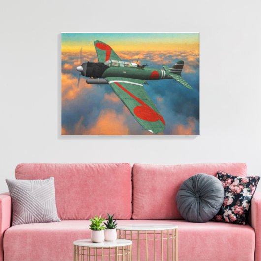 Japans B5N "Kate" tijdens de vlucht Canvas Afdruk (Insitu (Woonkamer))