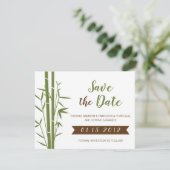 Japans Bamboe Bruiloft Save the Date Kaart (Staand voorkant)