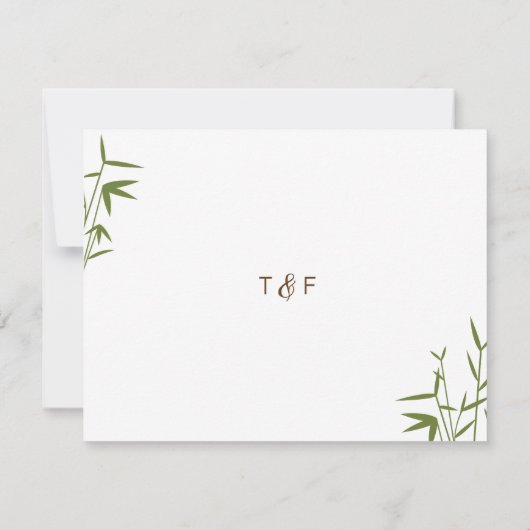 Japans Bamboe Bruiloft Save the Date Kaart (Achterkant)