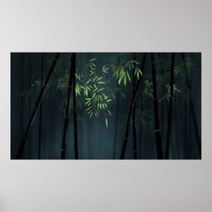 Japans Bamboe Forest Painting Poster