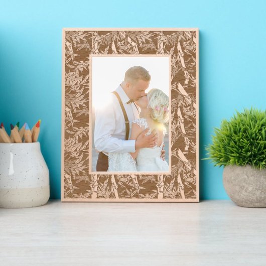 Japans bamboe gebladerte patroon gegraveerde lijstjes