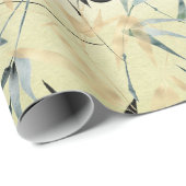 Japans Bamboo Gold Green Patroon Cadeaupapier (Rol Hoek)