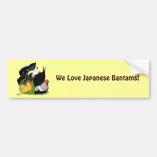 Japans bantam kwartet bumpersticker (Voorkant)