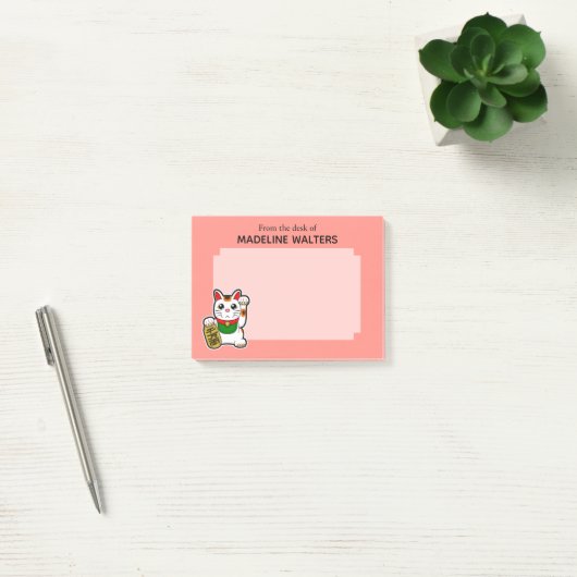 Japans Beckoning Kat Roze Gepersonaliseerd Post-it® Notes (Kantoor)