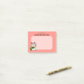 Japans Beckoning Kat Roze Gepersonaliseerd Post-it® Notes (Op bureau)