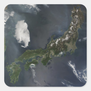 Japan's belangrijkste eiland, Honshu Vierkante Sticker