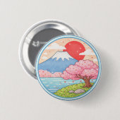 Japan's berg Fuji Ronde Button 5,7 Cm (Voorkant /achterkant)