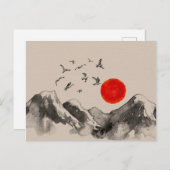 Japans berglandschap briefkaart (Voorkant / Achterkant)