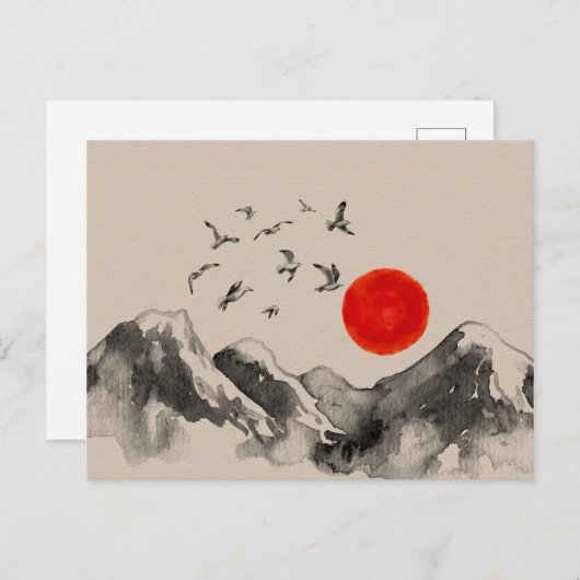 Japans berglandschap briefkaart (Voorkant / Achterkant)