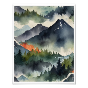  Japans berglandschap Foto Afdruk