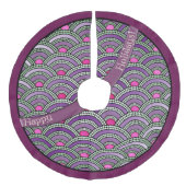 Japans bestratingspatroon - Orchidee en Celadon Fleece Kerstboom Rok (Voorkant)