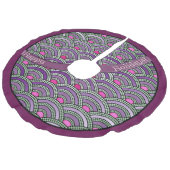 Japans bestratingspatroon - Orchidee en Celadon Fleece Kerstboom Rok (Gekanteld)