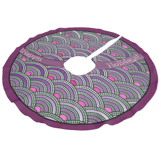 Japans bestratingspatroon - Orchidee en Celadon Fleece Kerstboom Rok (Gekanteld)