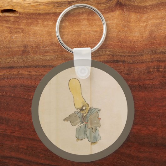 Japans Big-Headed Yokai Swordsman Sleutelhanger (Voorkant)