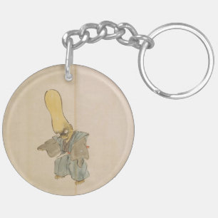  Japans Big-Headed Yokai Swordsman Sleutelhanger