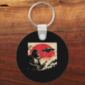 Japans Bigfoot Samurai Ufo Sasquatch Mannen Sleutelhanger (Voorkant)