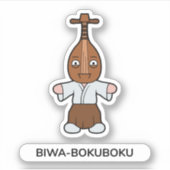 Japans Biwa Lute Man Yokai Monster Sticker (Voorkant)