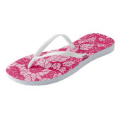 Japans blad Print, Fuchsia and Light Pink Teenslippers (Schuin)