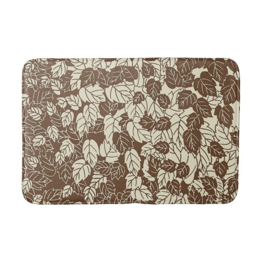 Japans blad Print, Taupe Tan en Beige Badmat (Voorkant)