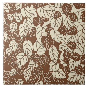 Japans blad Print, Taupe Tan en Beige Tegeltje