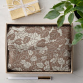 Japans blad Print, Taupe Tan en Beige Tissuepapier (Geschenk)
