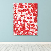 Japans bladeren afdrukken, donkerrood en wit canvas afdruk (Insitu (Houten vloer))