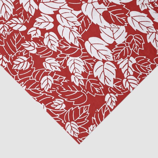 Japans bladeren afdrukken, donkerrood en wit tissuepapier (Detail)