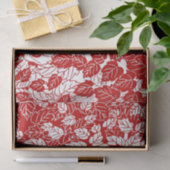 Japans bladeren afdrukken, donkerrood en wit tissuepapier (Geschenk)