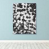 Japans bladeren afdrukken, zwart en wit canvas afdruk (Insitu (Houten vloer))