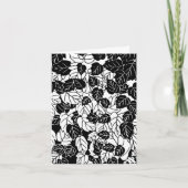 Japans bladeren afdrukken, zwart en wit kaart (Voorkant)