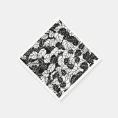 Japans bladeren afdrukken, zwart en wit servet (Hoek)