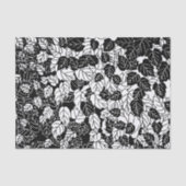 Japans bladeren afdrukken, zwart en wit tissuepapier (Voorkant)