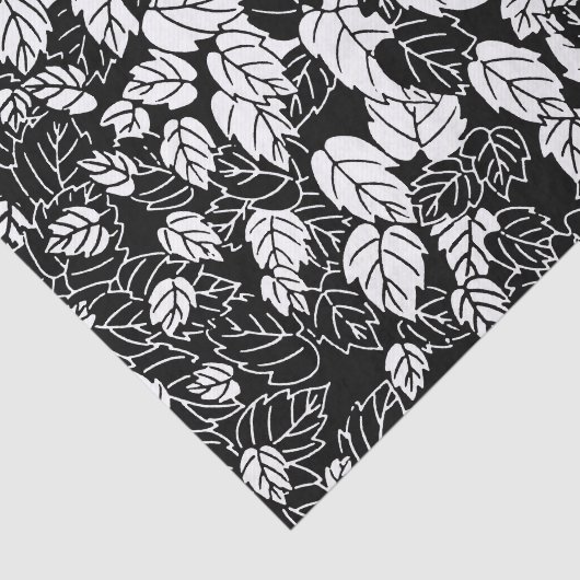 Japans bladeren afdrukken, zwart en wit tissuepapier (Detail)