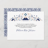 Japans blauw begrafenismonument Dank u Bedankkaart (Voorkant / Achterkant)