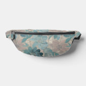 Japans blauw bloem kunstwerk heuptasje (Liggend)