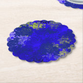 Japans blauw bloempatroon kartonnen onderzetters (Gekanteld)