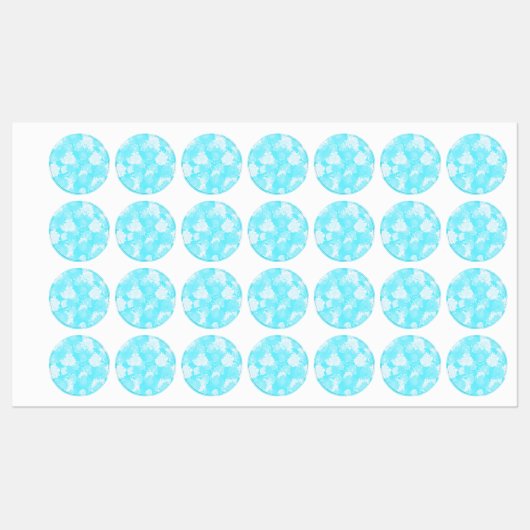 Japans blauw bloempatroon labels (Vel)