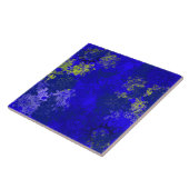 Japans blauw bloempatroon tegeltje (Zijkant)