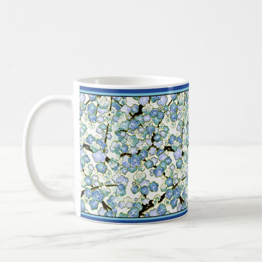 Japans blauw Blossum - 11 oz koffie Mok (Links)
