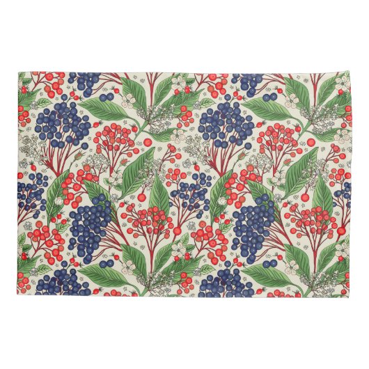 Japans Blauw en Rode Bessen Dekbed Hoesje Kussensloop (Achterkant)