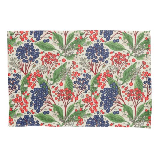 Japans Blauw en Rode Bessen Dekbed Hoesje Kussensloop (Voorkant)