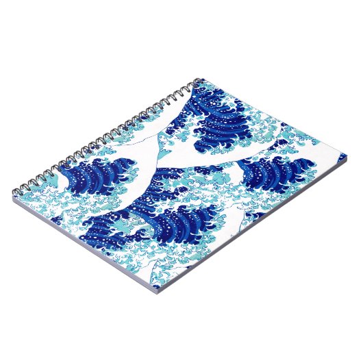 Japans blauw golfpatroon van Watanabe Seitei Notitieboek (Linkerzijde)