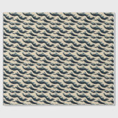 Japans blauw-golfslagpapier cadeaupapier (Vlak)