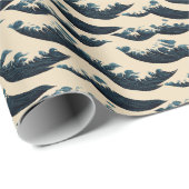 Japans blauw-golfslagpapier cadeaupapier (Rol Hoek)