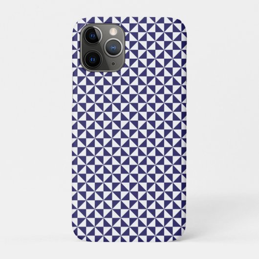 Japans blauw Hoesje-Gemate iPhone Case (Achterkant)