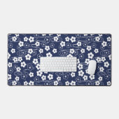 Japans Blauw Sakura Kersenbloesem Bloemen Bureaumat (Keyboard & Muis)