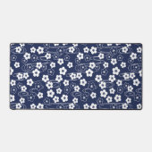 Japans Blauw Sakura Kersenbloesem Bloemen Bureaumat (Voorkant)