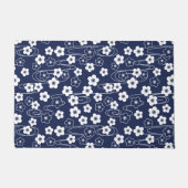 Japans Blauw Sakura Kersenbloesem Bloemen Deurmat (Voorkant)