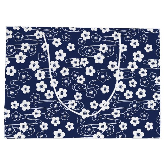 Japans Blauw Sakura Kersenbloesem Bloemen Groot Groot Cadeauzakje (Achterkant)