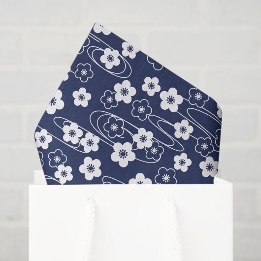 Japans Blauw Sakura Kersenbloesem Bloemen Tissuepapier (Cadeauzakje)